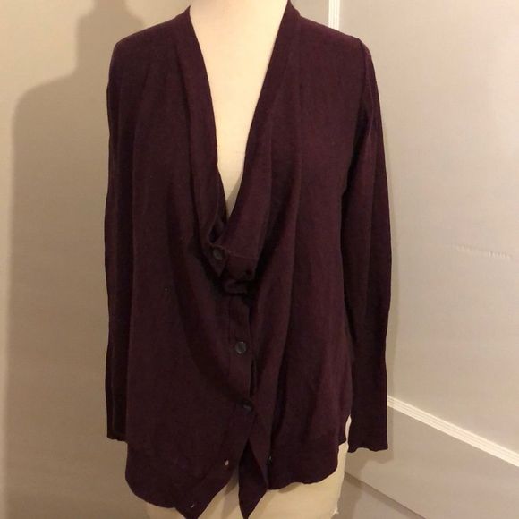 Barneys NY Marino wool button front cardigan - Picture 1 of 7
